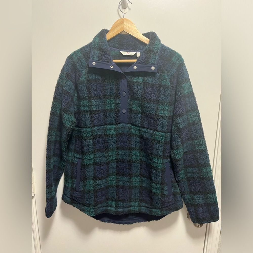 Vineyard Vines Sherpa Snap-Placket Fleece Women’s Size Large